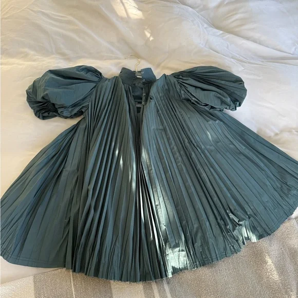 tia cibani pleated dress TIA CIBANI Harriet Pleated Frock + Night Bloom Brooches